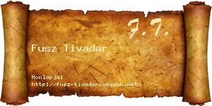 Fusz Tivadar névjegykártya