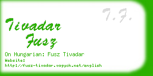 tivadar fusz business card